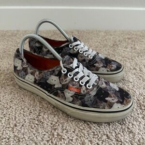 Vans ASPCA Sneakers Women 9 Multicolor Cat Print Low Top Canvas Shoes